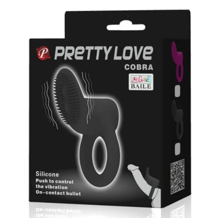 PRETTY LOVE - COBRA VIBRATORRING SCHWARZ - Penisring mit Vibration