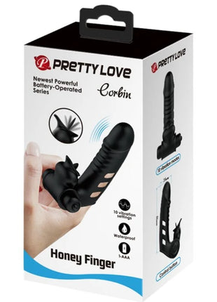 PRETTY LOVE - CORBIN SCHWARZE VIBRATOR-FINGERABDECKUNG - Penishülle