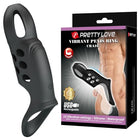 Schwarzer silikon vibrierender penisring mit mehreren löchern und power-knopf von pretty love craig