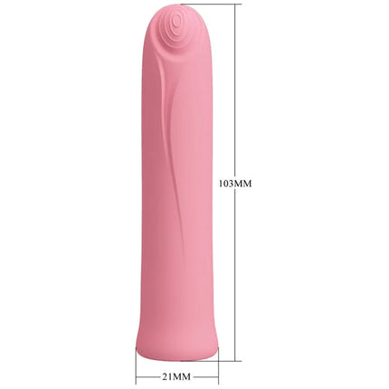 Pink silikonvibrator mit glattem, konischem design und leichter wellenstruktur pretty love curtis mini super power vibrator