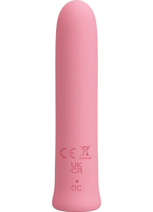 Pretty love Curtis mini super power vibrator in rosa aus silikon mit glattem, abgerundetem design und dezentem branding