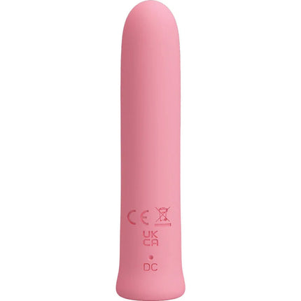 Pretty love Curtis mini super power vibrator in rosa aus silikon mit glattem, abgerundetem design und dezentem branding