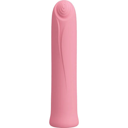 Pretty love curtis mini super power vibrator 12 rosa silikonvibrationen mit glattem, geschwungenem design und dezent welliger struktur