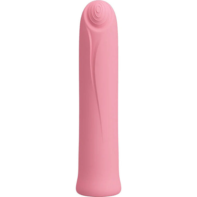 Pretty love curtis mini super power vibrator 12 rosa silikonvibrationen mit glattem, geschwungenem design und dezent welliger struktur