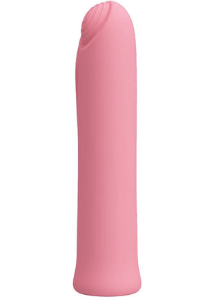 Pinkfarbener pretty love curtis mini super power vibrator aus silikon mit glattem design und feinen rillen oben