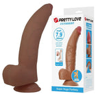 Pretty love cuthbert flexible realistischer dildo 20 cm braun aus weichem tpe mit slide skin-technologie und wirbelsäulenkern