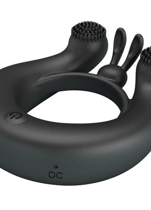 PRETTY LOVE - DAHLIA VIBRATIONSRING + KLITORISSTIMULATOR 12 VIBRATIONEN SCHWARZ - Penisring mit Vibration