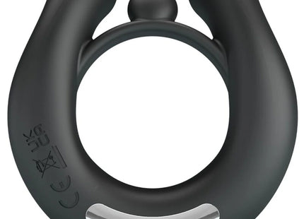PRETTY LOVE - DAHLIA VIBRATIONSRING + KLITORISSTIMULATOR 12 VIBRATIONEN SCHWARZ - Penisring mit Vibration