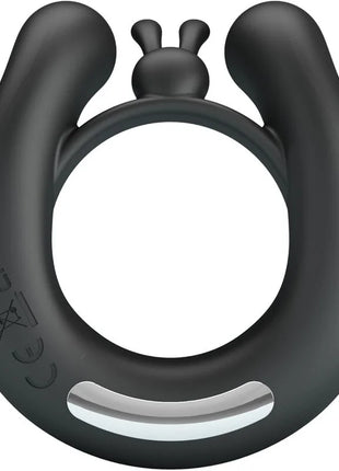 PRETTY LOVE - DAHLIA VIBRATIONSRING + KLITORISSTIMULATOR 12 VIBRATIONEN SCHWARZ - Penisring mit Vibration