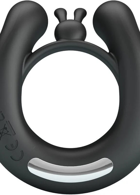 PRETTY LOVE - DAHLIA VIBRATIONSRING + KLITORISSTIMULATOR 12 VIBRATIONEN SCHWARZ - Penisring mit Vibration