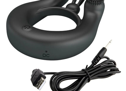 PRETTY LOVE - DAHLIA VIBRATIONSRING + KLITORISSTIMULATOR 12 VIBRATIONEN SCHWARZ - Penisring mit Vibration