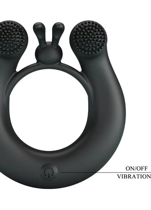 PRETTY LOVE - DAHLIA VIBRATIONSRING + KLITORISSTIMULATOR 12 VIBRATIONEN SCHWARZ - Penisring mit Vibration