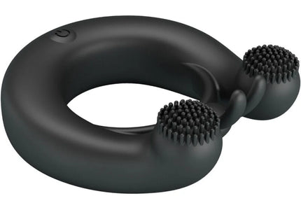 PRETTY LOVE - DAHLIA VIBRATIONSRING + KLITORISSTIMULATOR 12 VIBRATIONEN SCHWARZ - Penisring mit Vibration