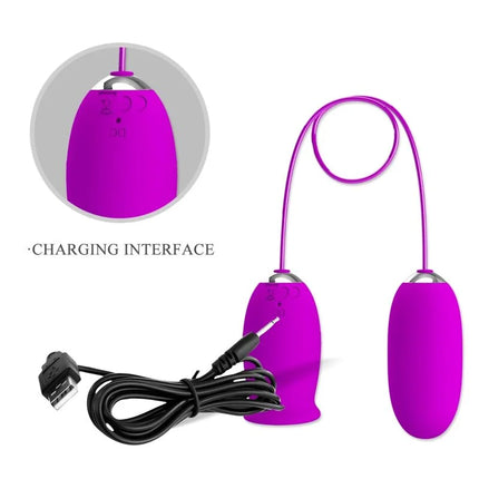 PRETTY LOVE - DAISY DUAL EGG WIEDERAUFLADBARER VIBRATOR LILA - Vibrierendes Ei