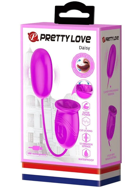PRETTY LOVE - DAISY DUAL EGG WIEDERAUFLADBARER VIBRATOR LILA - Vibrierendes Ei