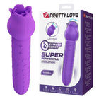 Pretty love dannell lila silikon vibrator in rosenform mit strukturierter griffoberfläche und herzmustern