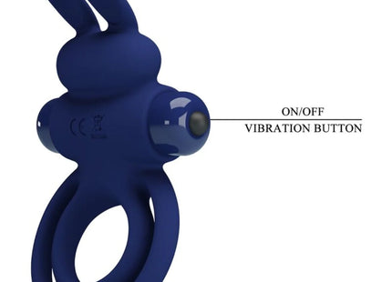 PRETTY LOVE - DAREY DOPPELTER VIBRATIONSRING KANINCHEN BLAU - Penisring mit Vibration