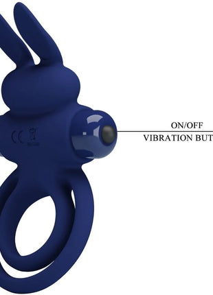 PRETTY LOVE - DAREY DOPPELTER VIBRATIONSRING KANINCHEN BLAU - Penisring mit Vibration