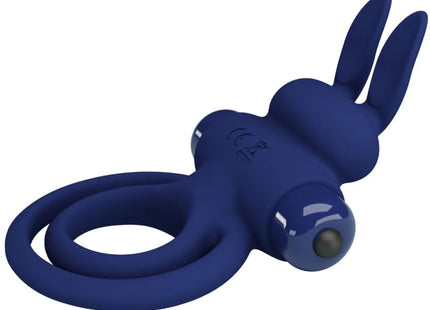 PRETTY LOVE - DAREY DOPPELTER VIBRATIONSRING KANINCHEN BLAU - Penisring mit Vibration