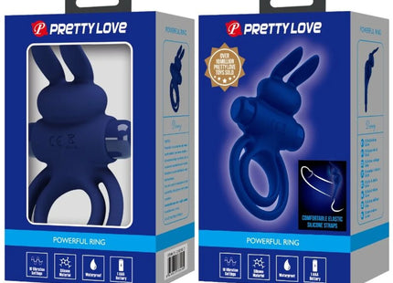 PRETTY LOVE - DAREY DOPPELTER VIBRATIONSRING KANINCHEN BLAU - Penisring mit Vibration