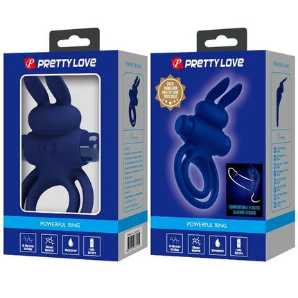 PRETTY LOVE - DAREY DOPPELTER VIBRATIONSRING KANINCHEN BLAU - Penisring mit Vibration