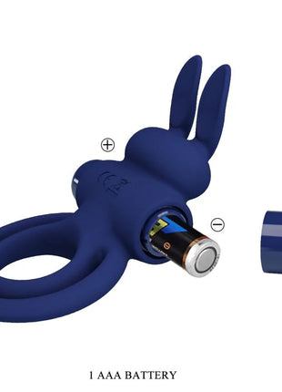 PRETTY LOVE - DAREY DOPPELTER VIBRATIONSRING KANINCHEN BLAU - Penisring mit Vibration