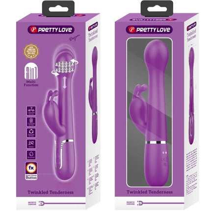 PRETTY LOVE - DEJON 3 IN 1 MULTIFUNKTIONS-RABBIT-VIBRATOR LILA