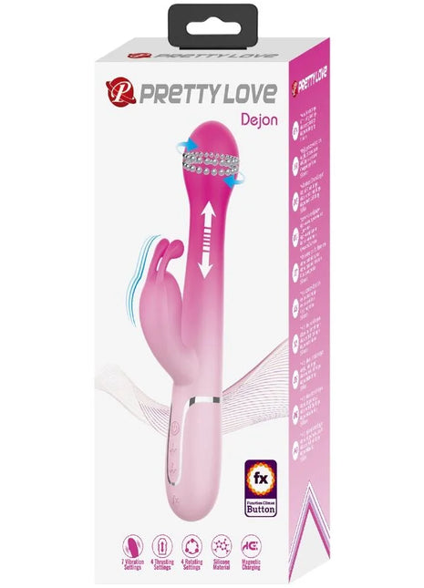 PRETTY LOVE - DEJON 3 IN 1 MULTIFUNKTIONS-RABBIT-VIBRATOR - ROSA - HI-TECH Vibrator