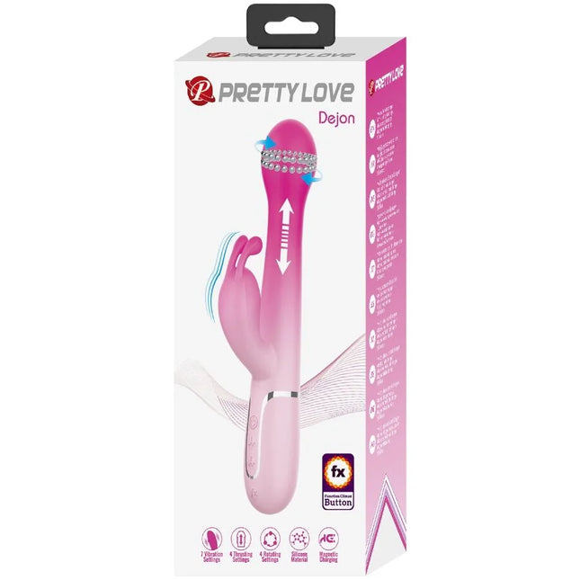 PRETTY LOVE - DEJON 3 IN 1 MULTIFUNKTIONS-RABBIT-VIBRATOR - ROSA - HI-TECH Vibrator