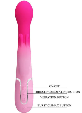 PRETTY LOVE - DEJON 3 IN 1 MULTIFUNKTIONS-RABBIT-VIBRATOR - ROSA - HI-TECH Vibrator