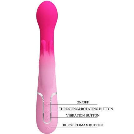 PRETTY LOVE - DEJON 3 IN 1 MULTIFUNKTIONS-RABBIT-VIBRATOR - ROSA - HI-TECH Vibrator