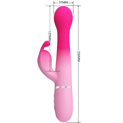 PRETTY LOVE - DEJON 3 IN 1 MULTIFUNKTIONS-RABBIT-VIBRATOR - ROSA - HI-TECH Vibrator