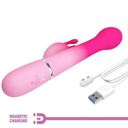 PRETTY LOVE - DEJON 3 IN 1 MULTIFUNKTIONS-RABBIT-VIBRATOR - ROSA - HI-TECH Vibrator