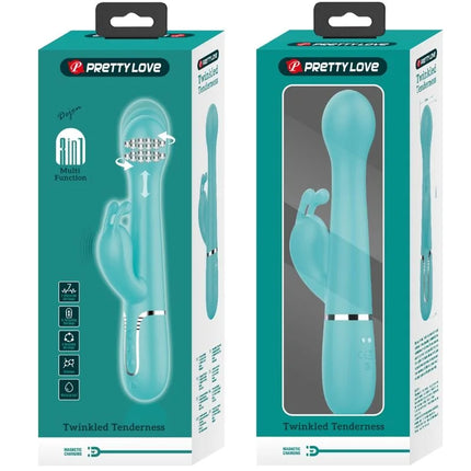 PRETTY LOVE - DEJON RABBIT VIBRATOR 3 IN 1 MULTIFUNKTIONS-AQUAGRÜN - Rabbit-Vibratoren