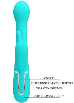 PRETTY LOVE - DEJON RABBIT VIBRATOR 3 IN 1 MULTIFUNKTIONS-AQUAGRÜN - Rabbit-Vibratoren
