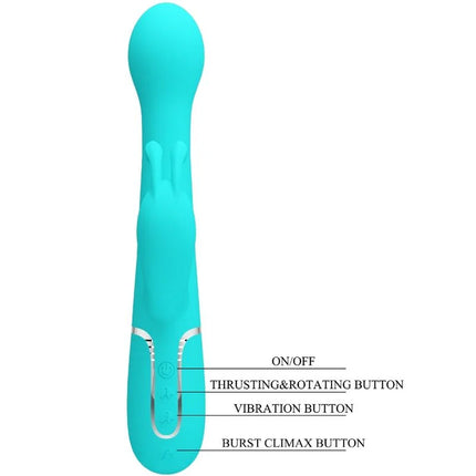 PRETTY LOVE - DEJON RABBIT VIBRATOR 3 IN 1 MULTIFUNKTIONS-AQUAGRÜN - Rabbit-Vibratoren