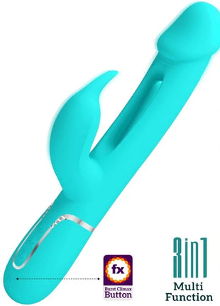 PRETTY LOVE - DEJON RABBIT VIBRATOR 3 IN 1 MULTIFUNKTIONS-AQUAGRÜN - Rabbit-Vibratoren