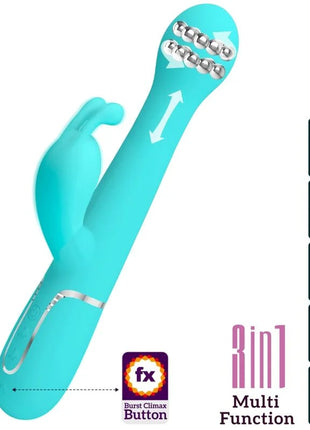 PRETTY LOVE - DEJON RABBIT VIBRATOR 3 IN 1 MULTIFUNKTIONS-AQUAGRÜN - Rabbit-Vibratoren