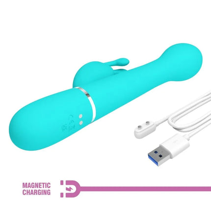 PRETTY LOVE - DEJON RABBIT VIBRATOR 3 IN 1 MULTIFUNKTIONS-AQUAGRÜN - Rabbit-Vibratoren