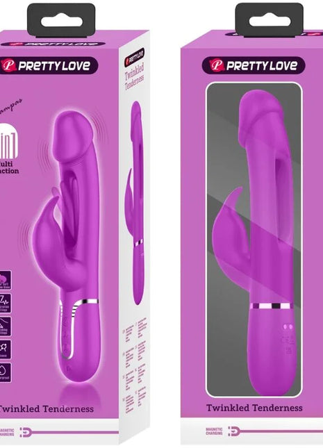 PRETTY LOVE - DEJON RABBIT VIBRATOR 3 IN 1 MULTIFUNKTIONS FUCSIA - Rabbit-Vibratoren