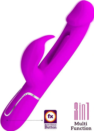 PRETTY LOVE - DEJON RABBIT VIBRATOR 3 IN 1 MULTIFUNKTIONS FUCSIA - Rabbit-Vibratoren