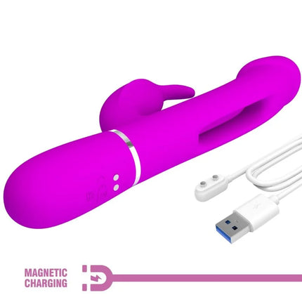PRETTY LOVE - DEJON RABBIT VIBRATOR 3 IN 1 MULTIFUNKTIONS FUCSIA - Rabbit-Vibratoren