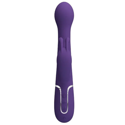 Pretty love dejón rabbit vibrator 3 in 1 multifunktions-lila aus silikon mit silbernen akzenten und bedientasten