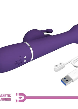 Pretty love dejon rabbit vibrator lila silikon mit magnetischem ladekabel und 3 in 1 multifunktion