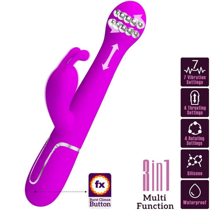 PRETTY LOVE - DEJON RABBIT VIBRATOR 3 IN 1 MULTIFUNKTIONSVIOLETT - Rabbit-Vibratoren