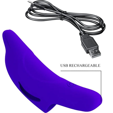 PRETTY LOVE - DELPHINI LEISTUNGSSTARKER DUNKELBLAUER FINGERSTIMULATOR - Fingervibrator