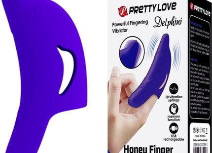 PRETTY LOVE - DELPHINI LEISTUNGSSTARKER DUNKELBLAUER FINGERSTIMULATOR - Fingervibrator