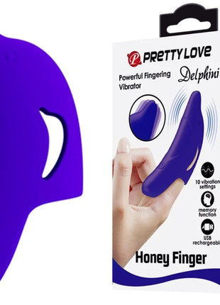 PRETTY LOVE - DELPHINI LEISTUNGSSTARKER DUNKELBLAUER FINGERSTIMULATOR - Fingervibrator
