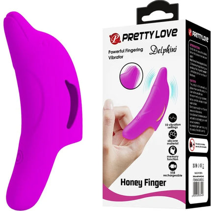 PRETTY LOVE - DELPHINI LEISTUNGSSTARKER LILA FINGERSTIMULATOR - Fingervibrator