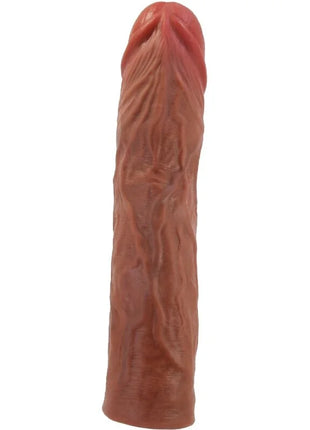 Realistischer rötlich brauner silikon dildo mit texturierten rillen und natürlicher kopfform von Pretty Love Derek Mulatte